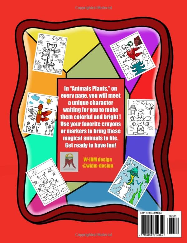 Animal Plants Coloring book for kids