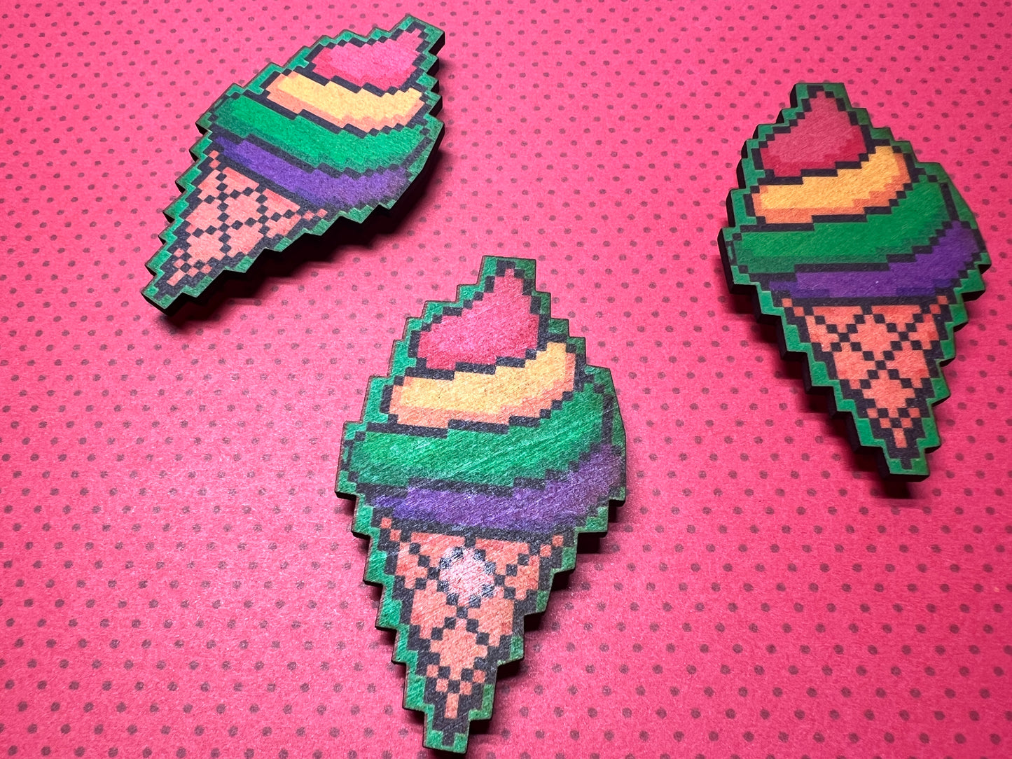 Pixel Ice Cream Cone Magnet