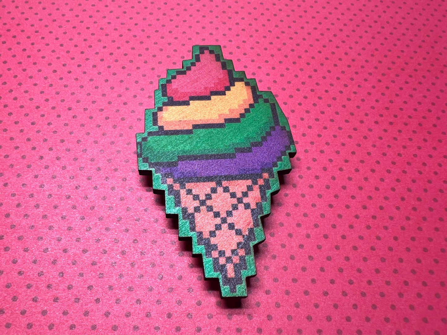 Pixel Ice Cream Cone Magnet