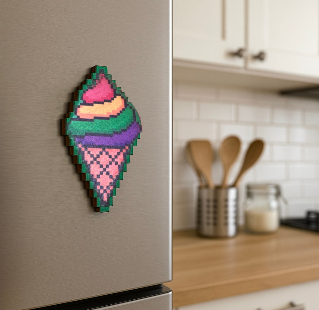 Pixel Ice Cream Cone Magnet