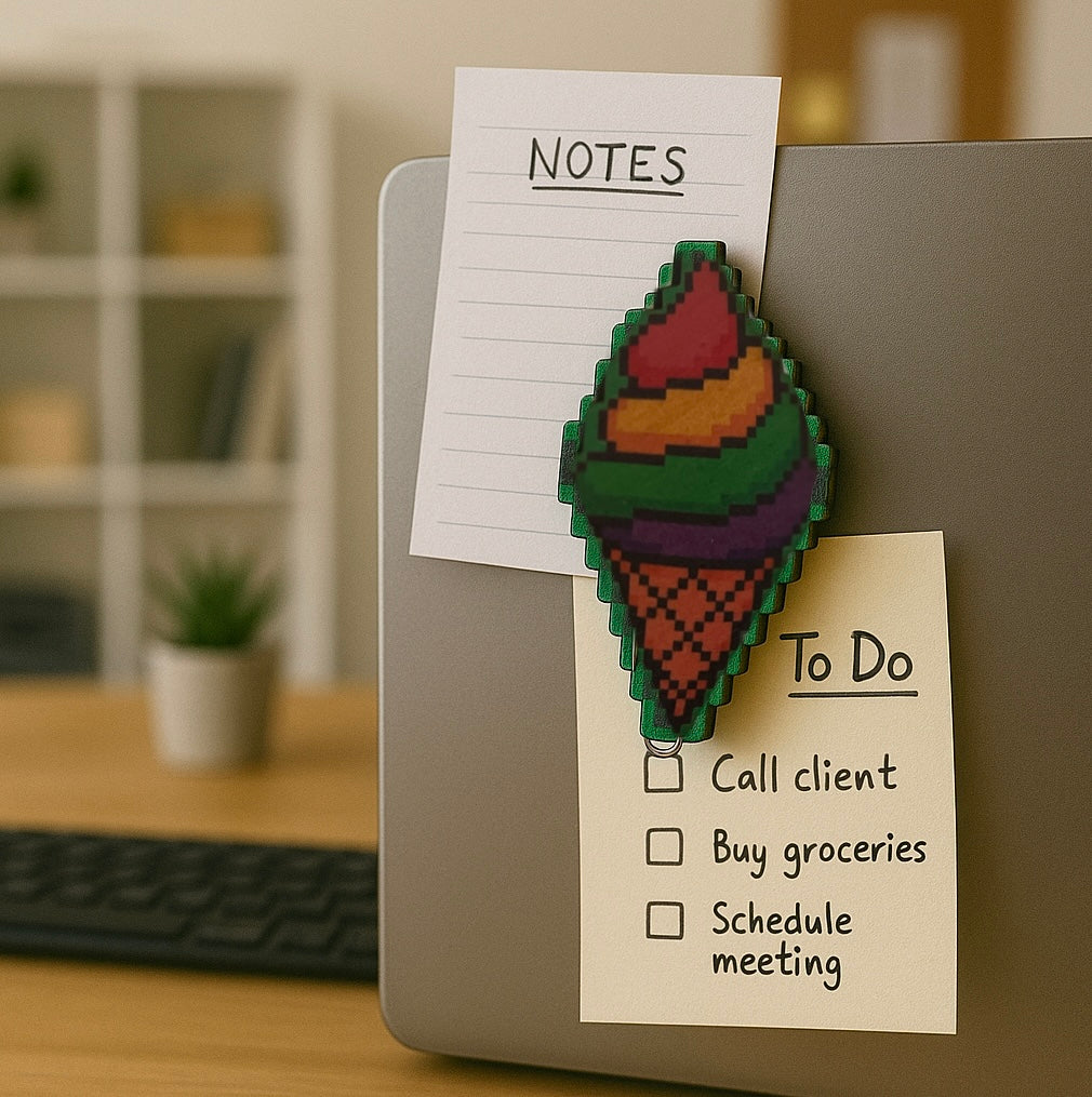 Pixel Ice Cream Cone Magnet