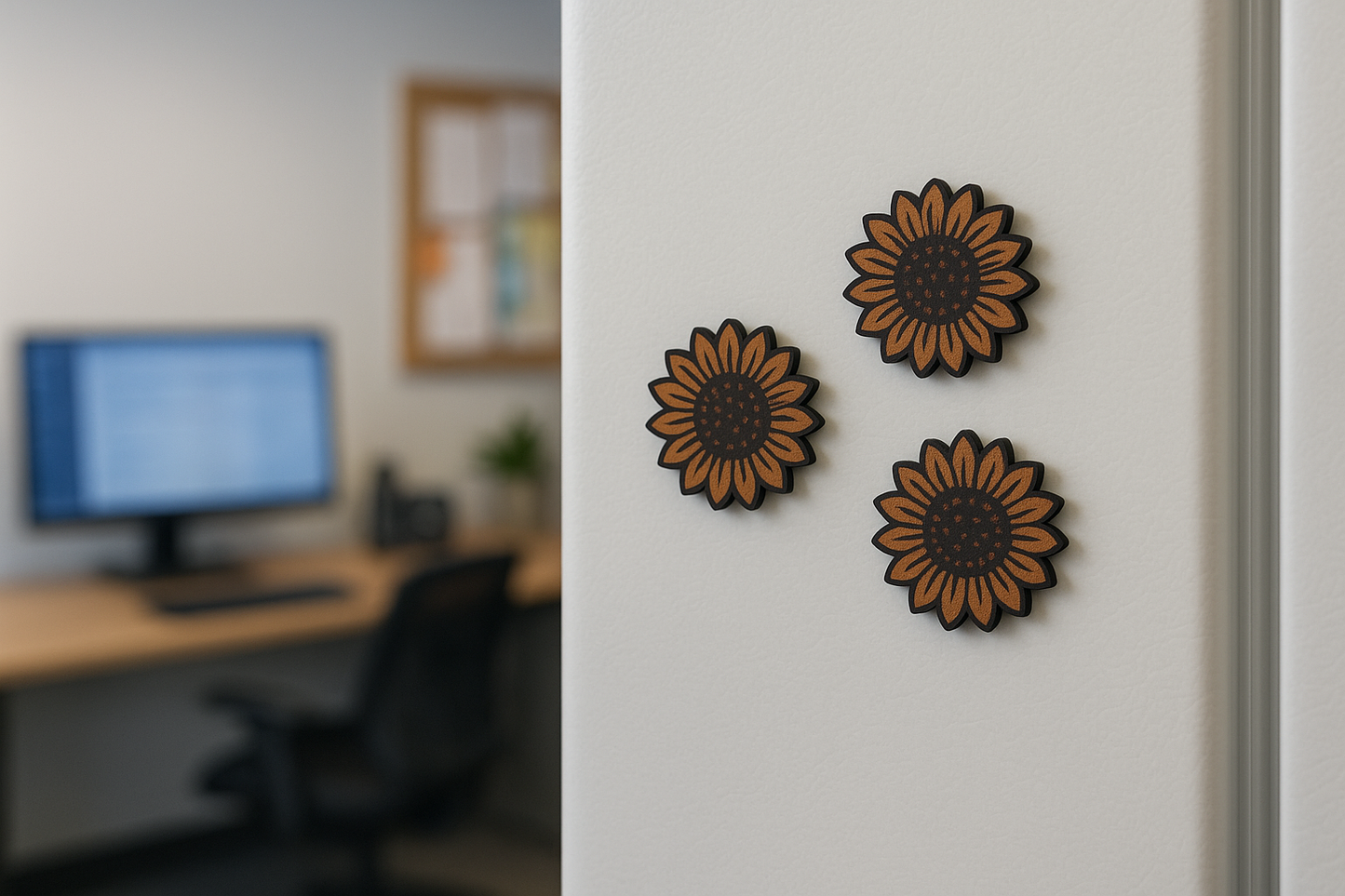 Sunflower Wooden Magnets