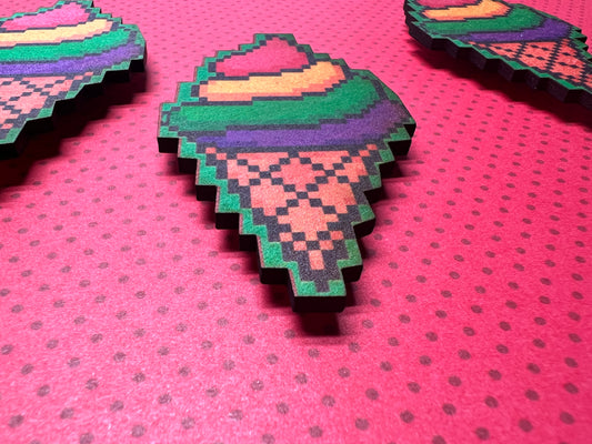 Pixel Ice Cream Cone Magnet